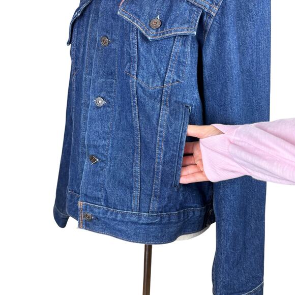 Levi's Men's 42 Vintage 70506 Dark Wash Denim Button Front Trucker Jean Jacket - Picture 8 of 13